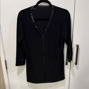 Sympli Black Tunic with Vegan LeatherAccents